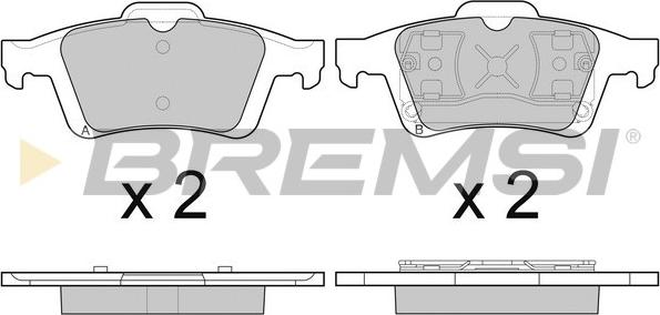 Bremsi BP3091 - Комплект гальмівних накладок, дискове гальмо autodetail.com.ua