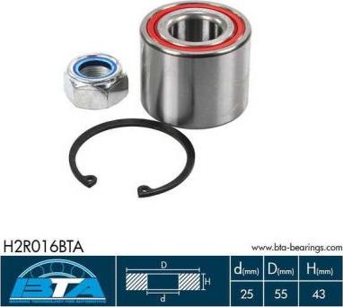 BTA H2R016BTA - Комплект колісних підшипників autodetail.com.ua