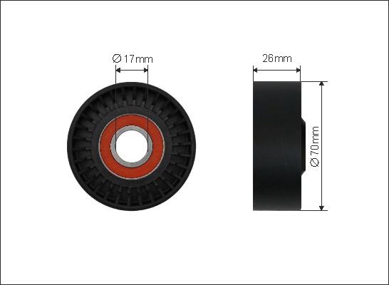 Caffaro 500437 - Відвідний/напрямний ролик, поліклиновий ремінь autodetail.com.ua