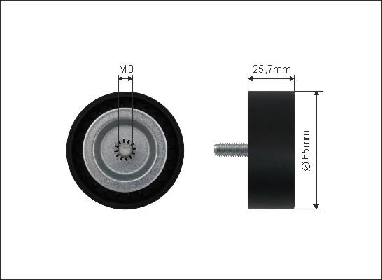 Caffaro 500009 - Відвідний/напрямний ролик, поліклиновий ремінь autodetail.com.ua