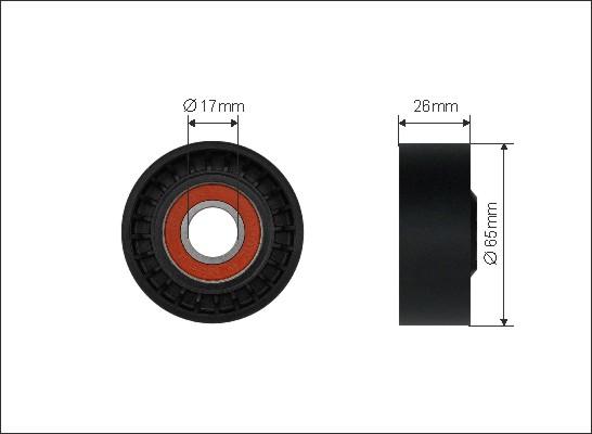 Caffaro 500339 - Відвідний/напрямний ролик, поліклиновий ремінь autodetail.com.ua