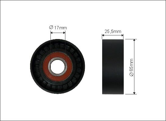 Caffaro 326-00 - Відвідний/напрямний ролик, поліклиновий ремінь autodetail.com.ua