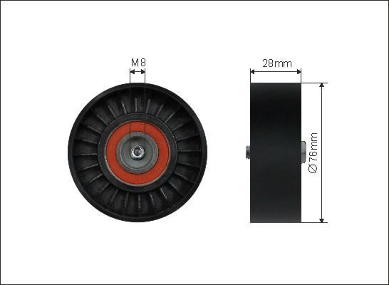 Caffaro 120-00 - Відвідний/напрямний ролик, поліклиновий ремінь autodetail.com.ua
