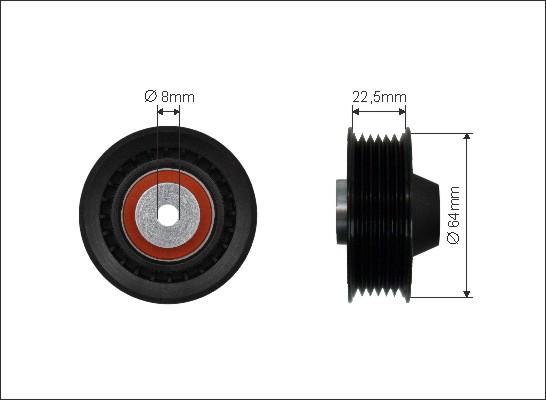 Caffaro 80-12 - Відвідний/напрямний ролик, поліклиновий ремінь autodetail.com.ua