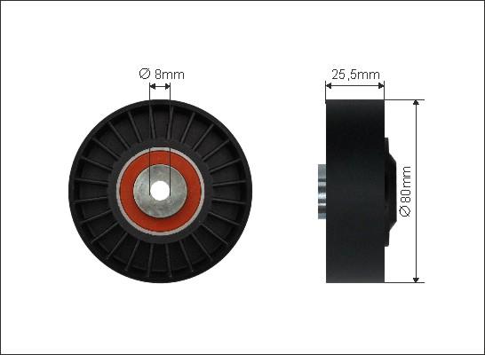 Caffaro 21-18 - Відвідний/напрямний ролик, поліклиновий ремінь autodetail.com.ua