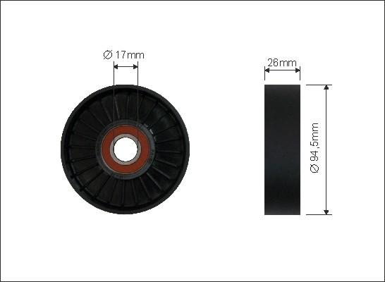 Caffaro 47-00 - Відвідний/напрямний ролик, поліклиновий ремінь autodetail.com.ua