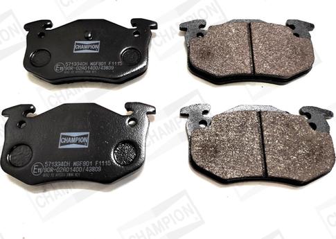 Champion 571334CH - Комплект гальмівних накладок, дискове гальмо autodetail.com.ua