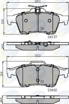 Comline CBP01599 - Комплект гальмівних накладок, дискове гальмо autodetail.com.ua
