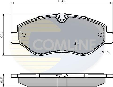 Comline CBP01555 - Комплект гальмівних накладок, дискове гальмо autodetail.com.ua