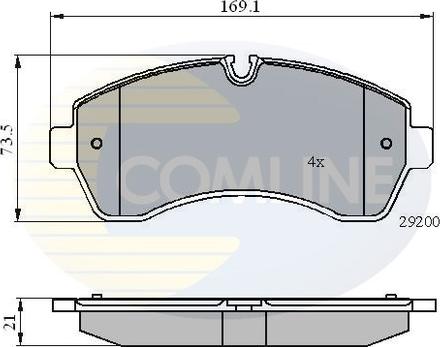 Comline CBP01569 - Комплект гальмівних накладок, дискове гальмо autodetail.com.ua