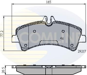 Comline CBP01575 - Комплект гальмівних накладок, дискове гальмо autodetail.com.ua
