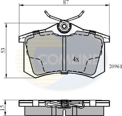 Comline CBP0108 - Комплект гальмівних накладок, дискове гальмо autodetail.com.ua
