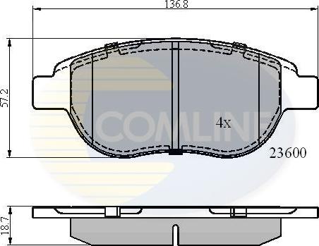 Comline CBP01038 - Комплект гальмівних накладок, дискове гальмо autodetail.com.ua