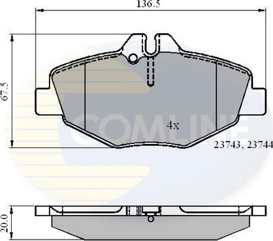 Comline CBP01209 - Комплект гальмівних накладок, дискове гальмо autodetail.com.ua