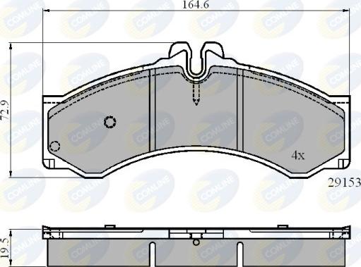 Comline CBP0271 - Комплект гальмівних накладок, дискове гальмо autodetail.com.ua