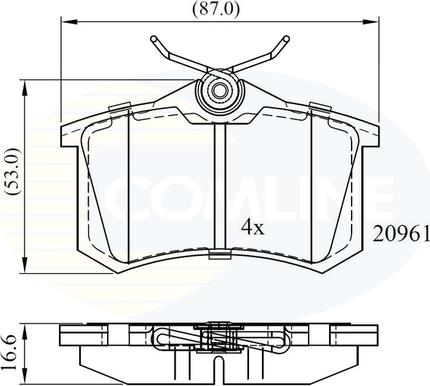 Comline CBP0797 - Комплект гальмівних накладок, дискове гальмо autodetail.com.ua