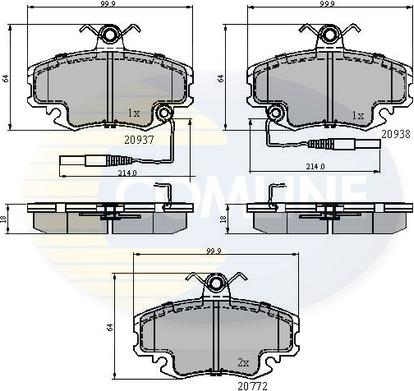 Comline CBP1431 - Комплект гальмівних накладок, дискове гальмо autodetail.com.ua