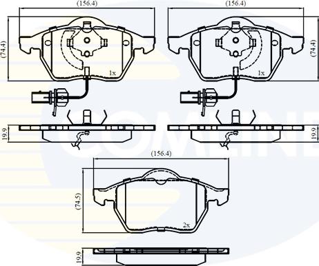 Comline CBP11025 - Комплект гальмівних накладок, дискове гальмо autodetail.com.ua