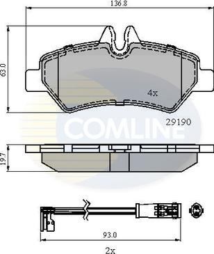 Comline CBP21556 - Комплект гальмівних накладок, дискове гальмо autodetail.com.ua