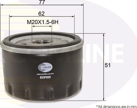 Comline EOF025 - Оливний фільтр autodetail.com.ua