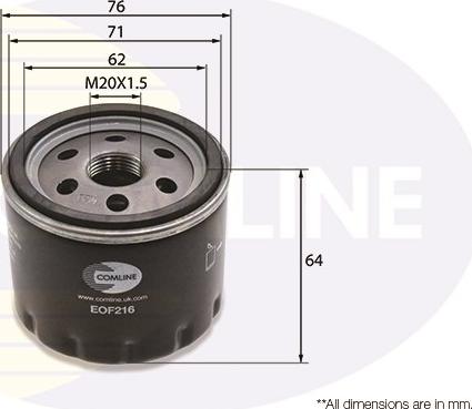 Comline EOF216 - Оливний фільтр autodetail.com.ua