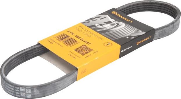 Continental 5 PK 690 ELAST - Поліклиновий ремінь autodetail.com.ua