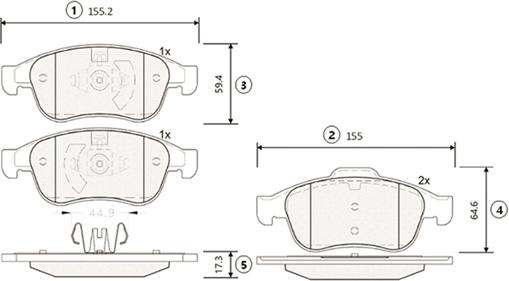 CTR GK0983 - Комплект гальмівних накладок, дискове гальмо autodetail.com.ua