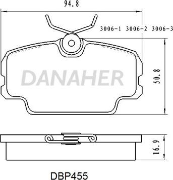 BETTAPARTS BDP406 - Комплект гальмівних накладок, дискове гальмо autodetail.com.ua