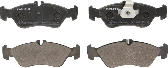 Delphi LP1596 - Комплект гальмівних накладок, дискове гальмо autodetail.com.ua