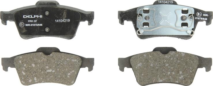 Delphi LP1701 - Комплект гальмівних накладок, дискове гальмо autodetail.com.ua
