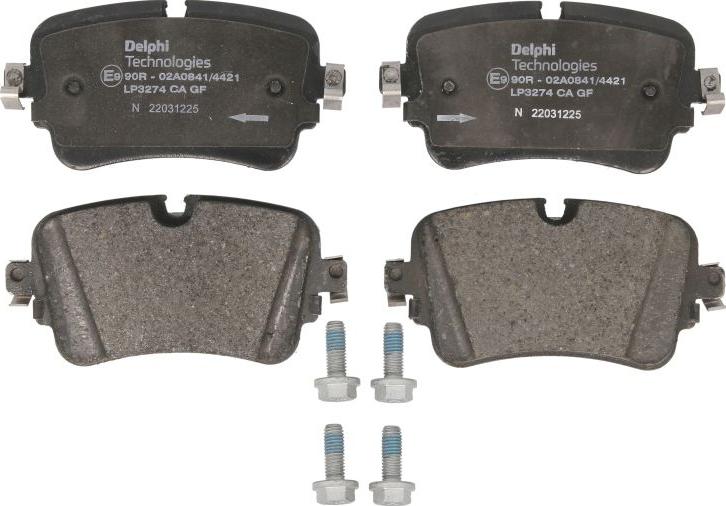 Delphi LP3274 - Комплект гальмівних накладок, дискове гальмо autodetail.com.ua
