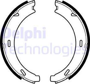 Delphi LS1958 - Комплект гальмівних колодок, стоянкове гальмо autodetail.com.ua