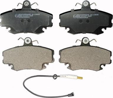 Denckermann B110905 - Комплект гальмівних накладок, дискове гальмо autodetail.com.ua
