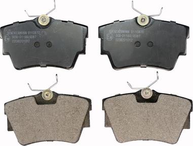 Denckermann B110870 - Комплект гальмівних накладок, дискове гальмо autodetail.com.ua