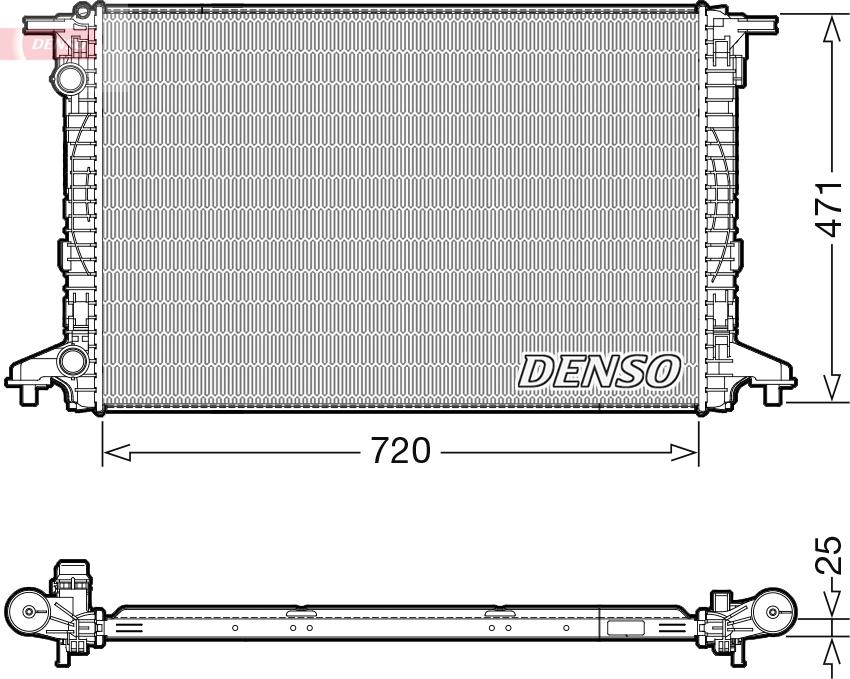 Denso DRM02043 - Радіатор, система охолодження двигуна autodetail.com.ua