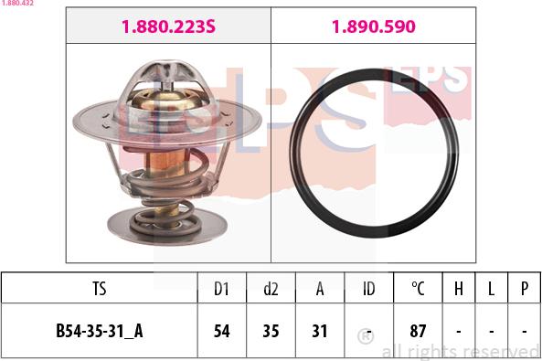 EPS 1.880.432 - Термостат, охолоджувальна рідина autodetail.com.ua
