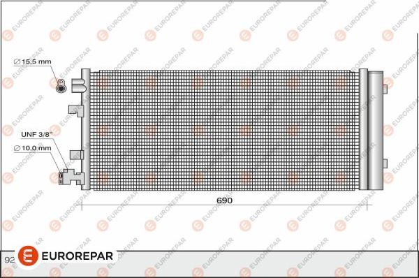 EUROREPAR 1610163380 - Конденсатор, система кондиціонування повітря autodetail.com.ua