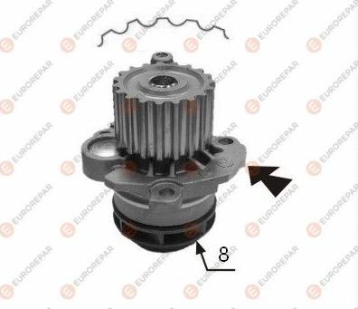 EUROREPAR 1637172880 - Водяний насос autodetail.com.ua