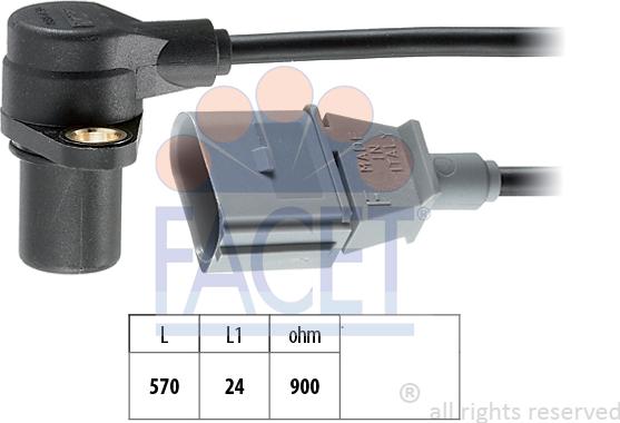 FACET 9.0172 - Імпульсний датчик, колінчатий вал autodetail.com.ua