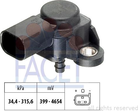 FACET 10.3165 - Датчик тиску повітря, регулювання висоти autodetail.com.ua