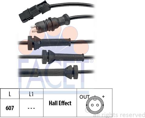 FACET 21.0069 - Датчик, кількість обертів колеса autodetail.com.ua