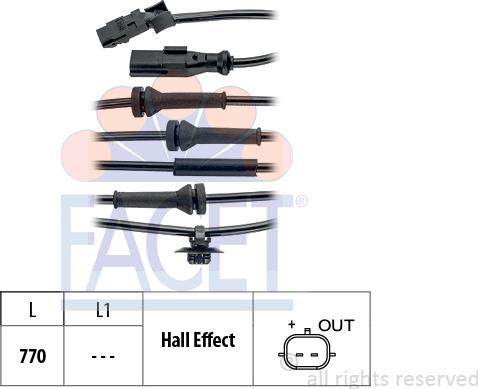 FACET 21.0148 - Датчик, кількість обертів колеса autodetail.com.ua