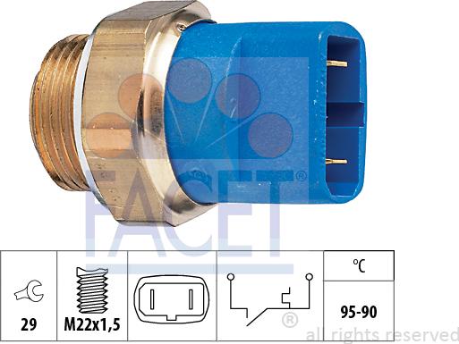 FACET 7.5032 - Термовимикач, вентилятор радіатора autodetail.com.ua