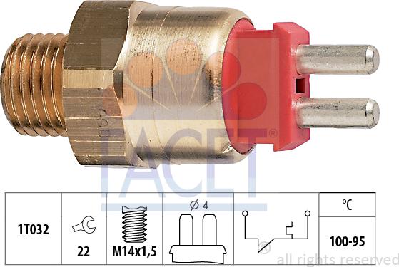 FACET 7.5169 - Термовимикач, вентилятор радіатора autodetail.com.ua