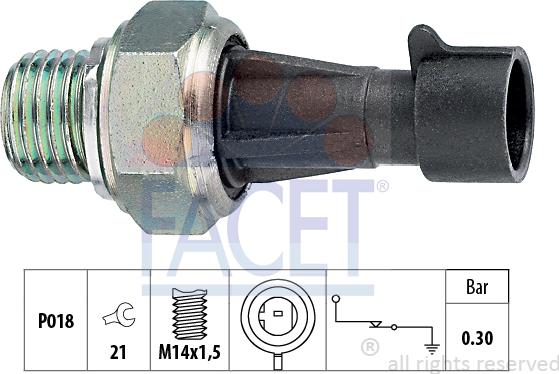 FACET 7.0096 - Датчик, тиск оливи autodetail.com.ua