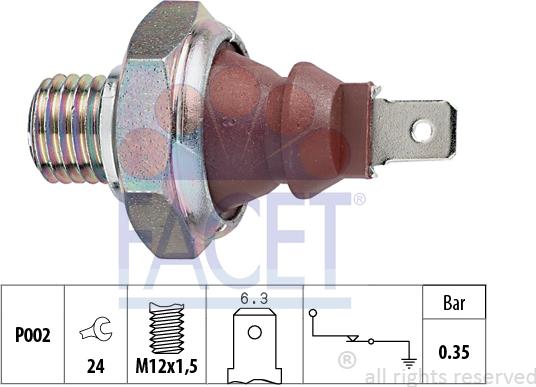 FACET 7.0026 - Датчик, тиск оливи autodetail.com.ua