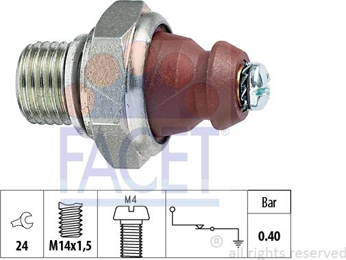 FACET 7.0074 - Датчик, тиск оливи autodetail.com.ua