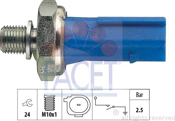 FACET 7.0192 - Датчик, тиск оливи autodetail.com.ua