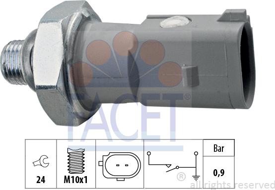 FACET 7.0197 - Датчик, тиск оливи autodetail.com.ua