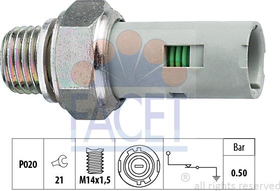 FACET 7.0151 - Датчик, тиск оливи autodetail.com.ua